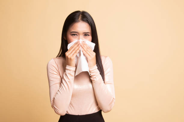 istock Young Asian woman got sick and flu. 1147277990
