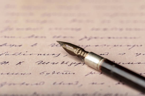 istock Fountain pen on an antique handwritten letter 1147278704