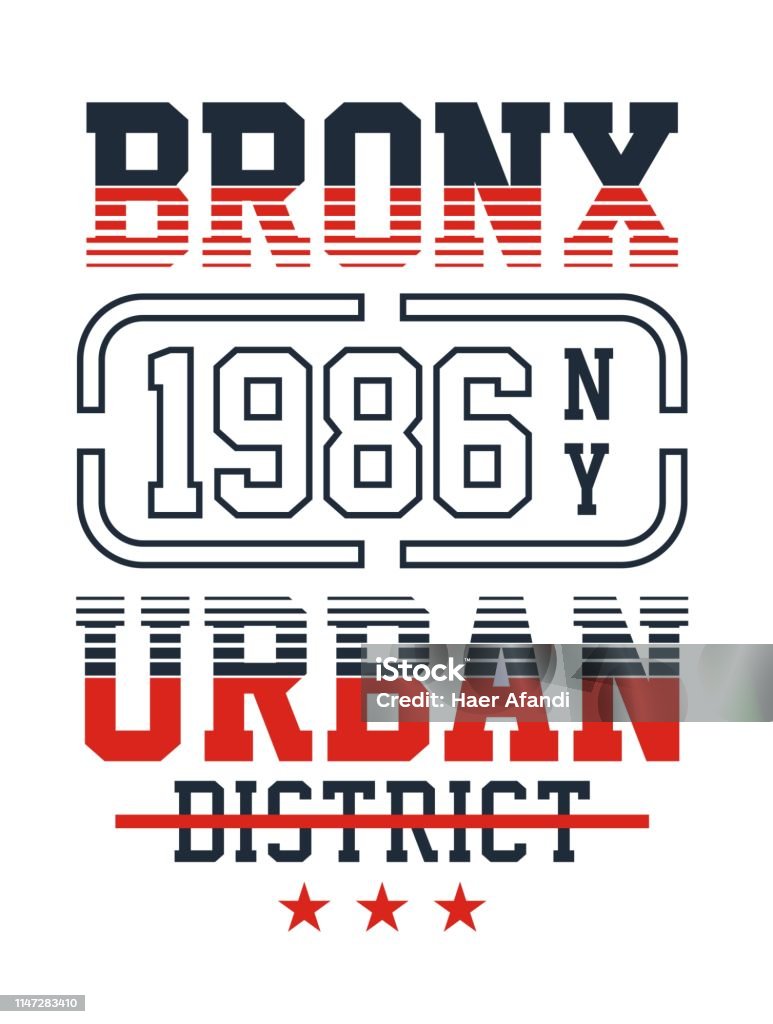 NYC Brooklyn typography design for print t shirt NYC Brooklyn design vector typography varsity for print t shirt - Vector Art stock vector