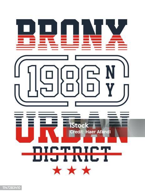 Nyc Brooklyn Typography Design For Print T Shirt Stock Illustration - Download Image Now - Art, Arts Culture and Entertainment, Brooklyn - New York