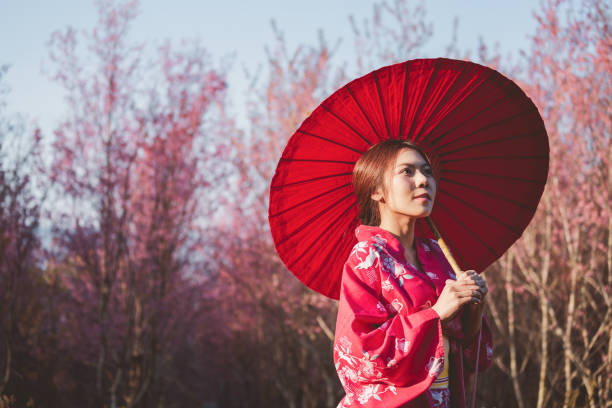 istock Woman with kimono 1147284295