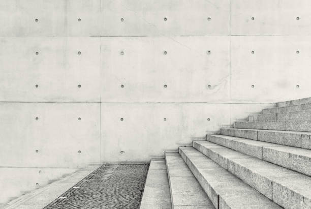 escalier menant - concrete wall photos et images de collection