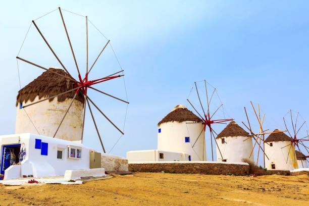 istock Mykonos island windmills in Greece, Cyclades 1147284495