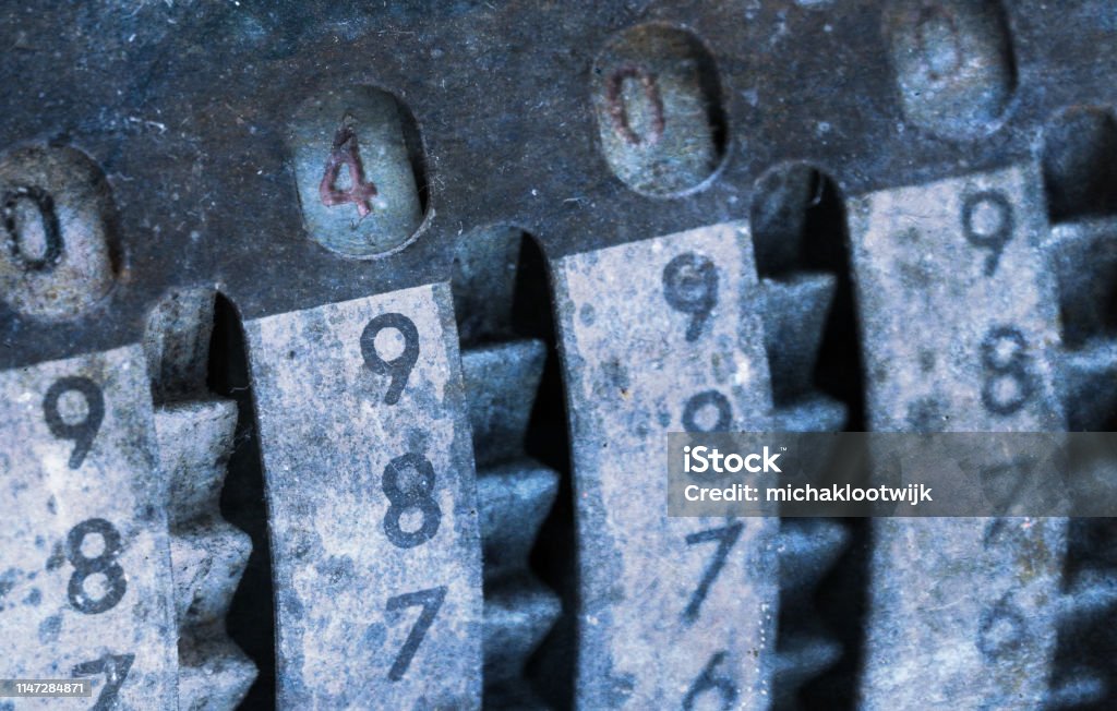 Vintage Manual Adding Machine Isolated 400 Stock Photo - Download Image ...