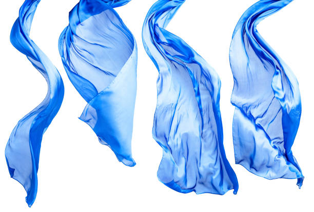istock Smooth elegant blue transparent cloth isolated on white background. 1147286357