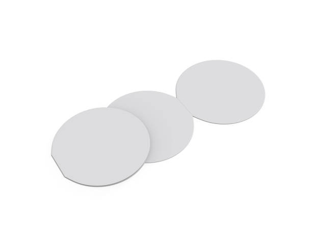 istock Circle bi fold brochure mock up template on isolated white background, blank white template for  presentation design. 3d illustration 1147287355