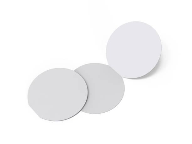 istock Circle bi fold brochure mock up template on isolated white background, blank white template for  presentation design. 3d illustration 1147287744
