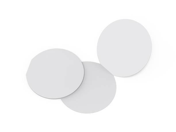 istock Circle bi fold brochure mock up template on isolated white background, blank white template for  presentation design. 3d illustration 1147287786