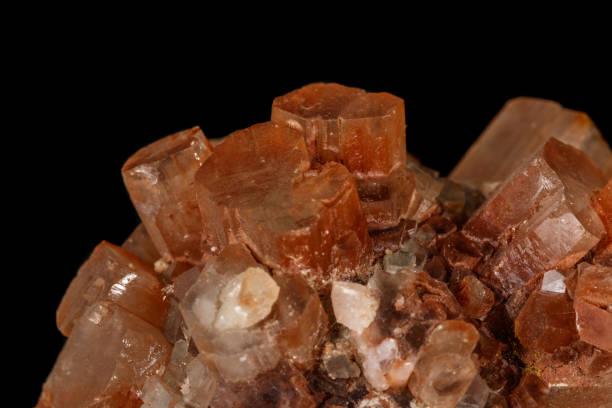 istock Macro stone Aragonite mineral on a black background 1147288094
