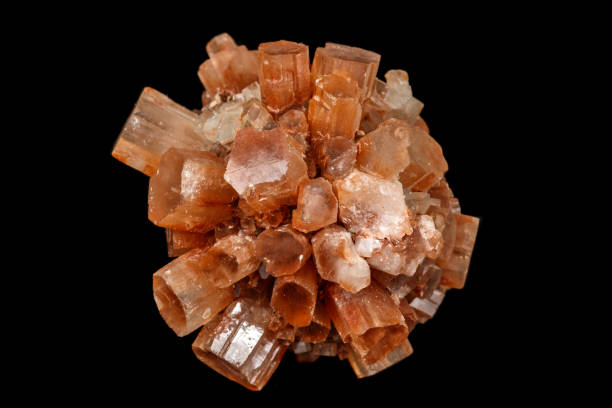 istock Macro stone Aragonite mineral on a black background 1147288144