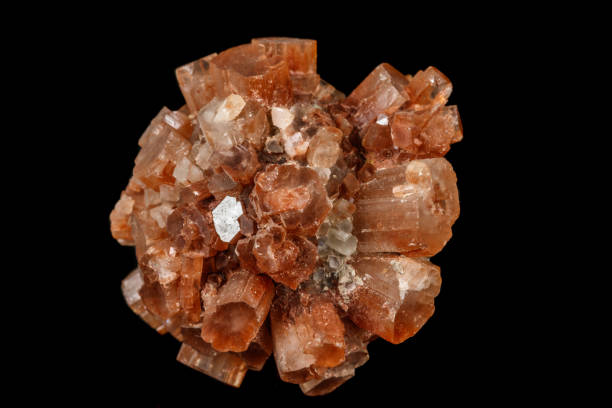 istock Macro stone Aragonite mineral on a black background 1147288155