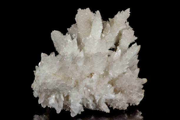 istock Macro stone Calcite mineral on a black background 1147288906