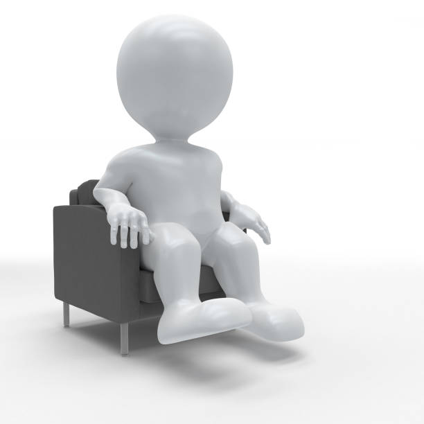 istock 3D Morph Man Relaxing in Armchair 1147290845