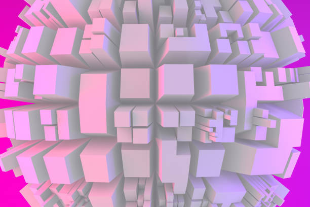 istock Abstract 3D Cubes, Geometric Shapes on Sphere 1147290916