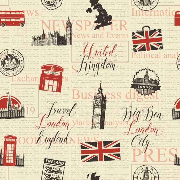 illustrations, cliparts, dessins animés et icônes de fond transparent sur le thème du royaume-uni et de londres - british flag flag old fashioned retro revival