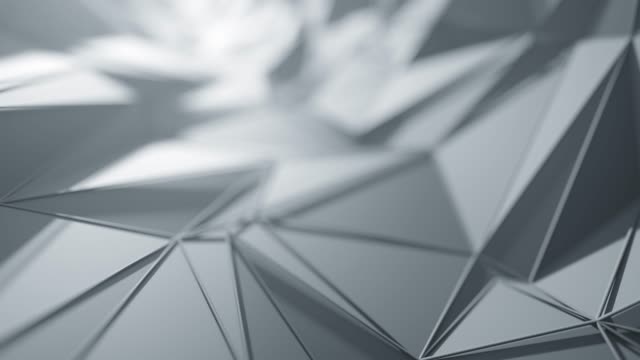 Flying Over Abstract Geometric Surface (Gray / Silver) - Loopable Background
