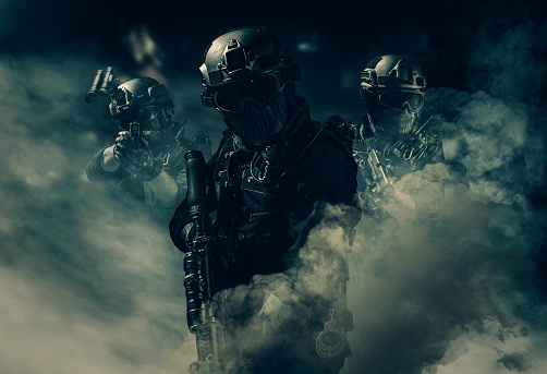 Special Forces Soldier Police Swat Team Member Stock Photo - Download Image  Now - SWAT Team, Strategy, Studio Shot - iStock