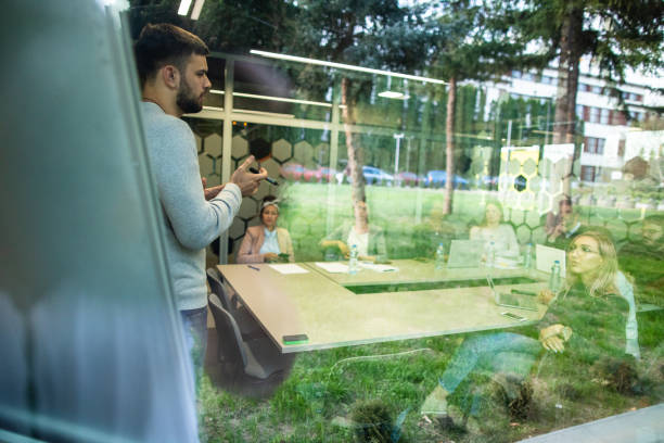 istock Business meeting Through the glass 1147294233
