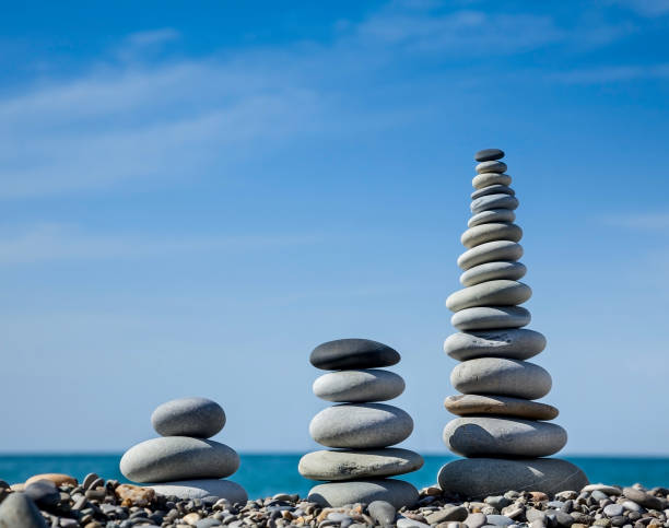 istock Three pyramids of stones for meditation 1147294575