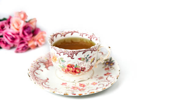 istock Elegant old style china tea cup with flower design 1147295550