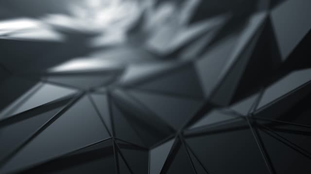 Flying Over Abstract Geometric Surface (Black) - Loopable Background