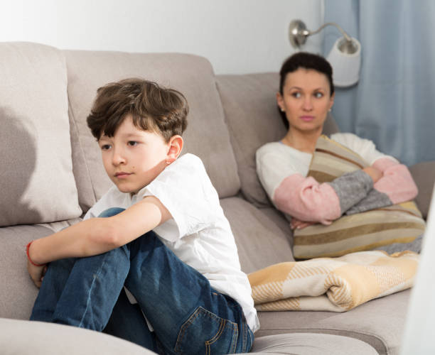 istock Offended tweenager after disagreements with mom 1147300169