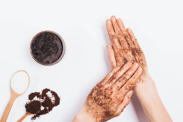 istock Female's hands apply massaging moves cosmetic scrub 1147301342