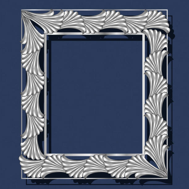 frame silver color with shadow frame silver color with shadow on blue background rame stock illustrations