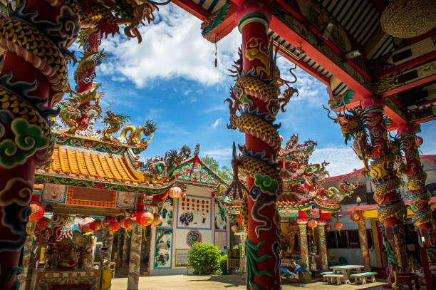 istock Oriental Chinese temple in bright colors 1147302608