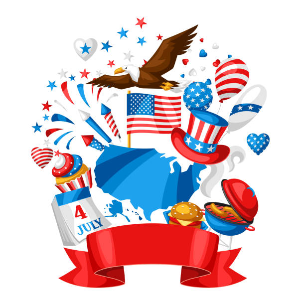 istock Fourth of July Independence Day greeting card. 1147306495