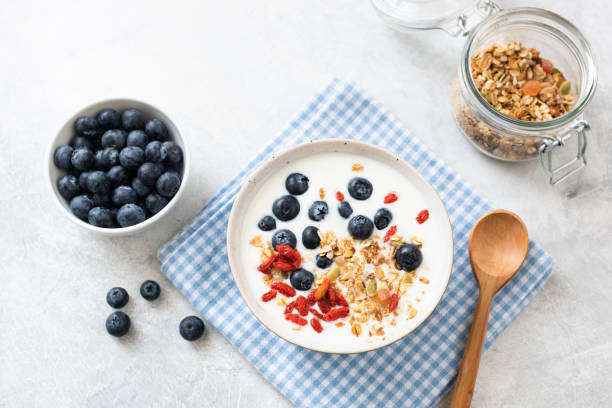 istock Breakfast yogurt bowl with granola and berries 1147312049