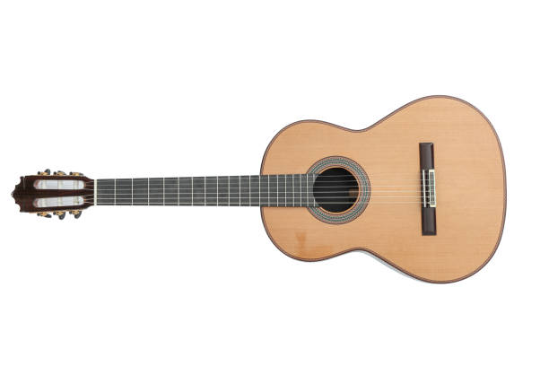 istock Beautiful classic guitar isolated on white background 1147314470