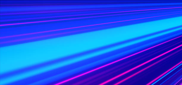 istock Futuristic lights. Cyberpunk background. Abstract lasers. Pink and Blue. 1147314896