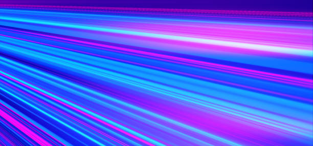 istock Futuristic lights. Cyberpunk background. Abstract lasers. Pink and Blue. 1147314897