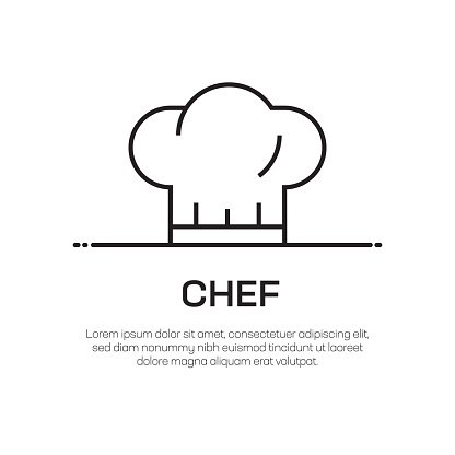 Chef Vector Line Icon - Simple Thin Line Icon, Premium Quality Design Element