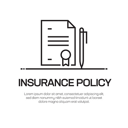 Insurance Policy Vector Line Icon - Simple Thin Line Icon, Premium Quality Design Element