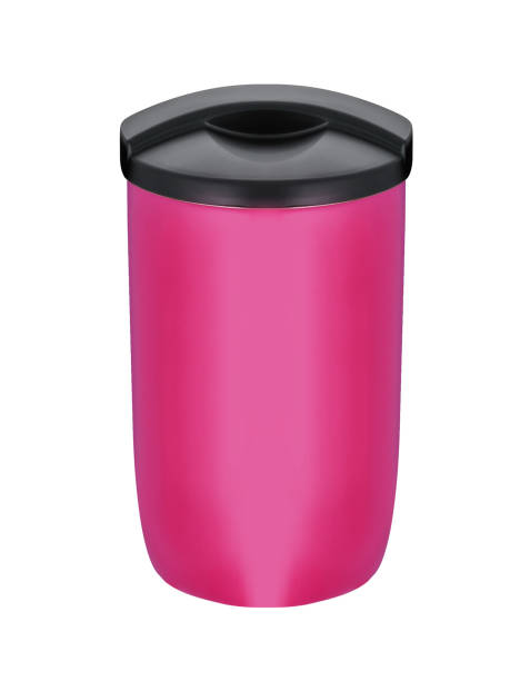 istock Violet thermos isolated on white background 1147316701