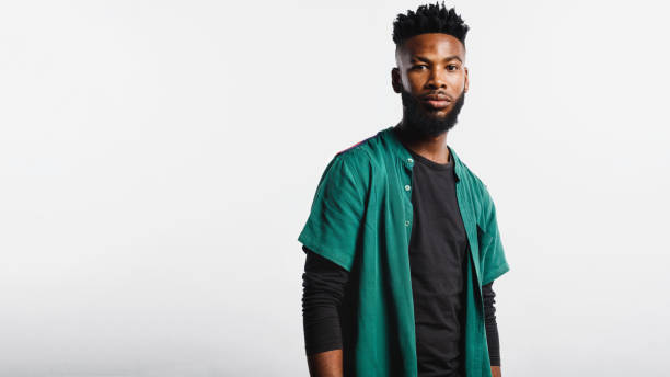 istock African man with a creative hair style 1147321179