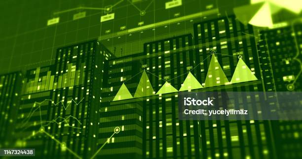 Stock Visualization 3d 3d Illustration Render Stock Market Business Data Visualization Graphs ...