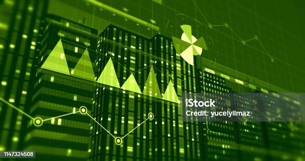 Business Problem Visual Rendering 3d Illustration Render Stock Market Business Data Visualization Graphs ...
