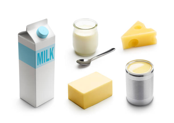 Dairy food & beverage isolated on white background