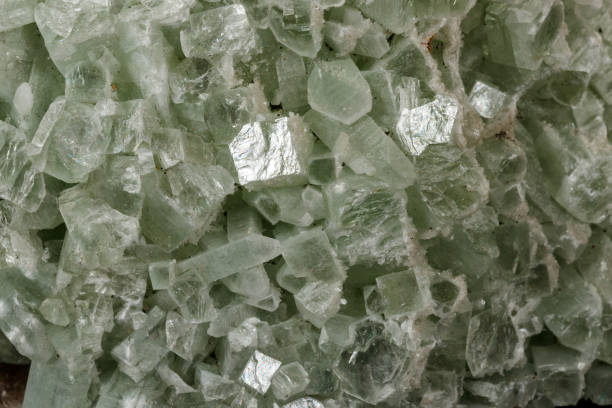 istock Macro stone Apophyllite mineral on black background 1147325741