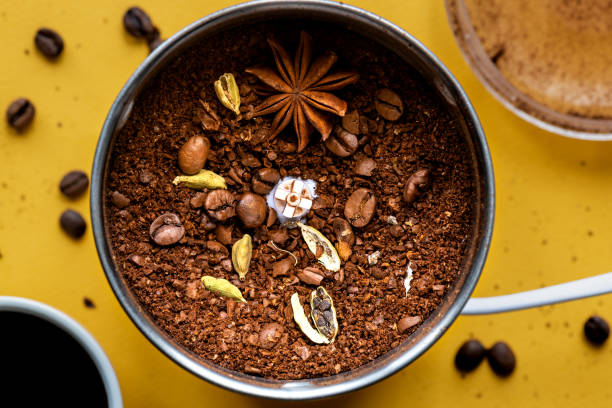 istock Dry ground coffee and spices in a coffee grinder 1147325887