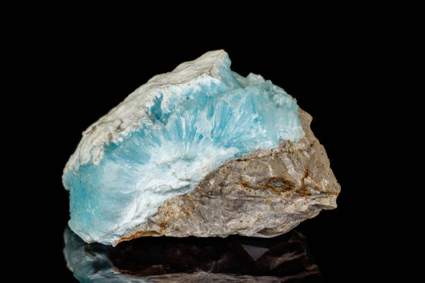istock Macro stone cobalt calcite mineral on a black background 1147326530