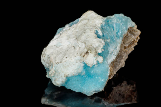 istock Macro stone cobalt calcite mineral on a black background 1147326536