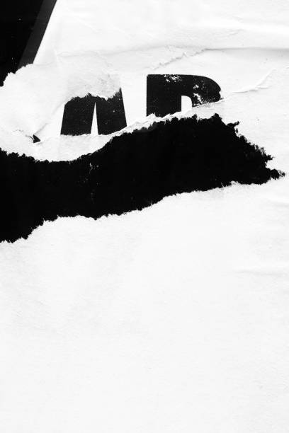 istock Blank white black old ripped torn paper crumpled creased posters grunge textures backdrop backgrounds placard 1147327659