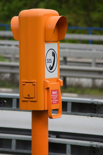 istock emergency phone at the Autobahn 1147331547