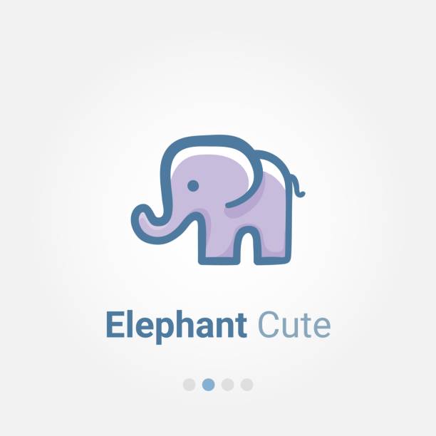 Elephant Cute avatar vector icon Elephant Cute avatar vector icon elephant logo stock illustrations