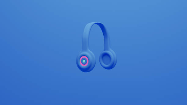 gamer headphones on blue background. 3d illustration