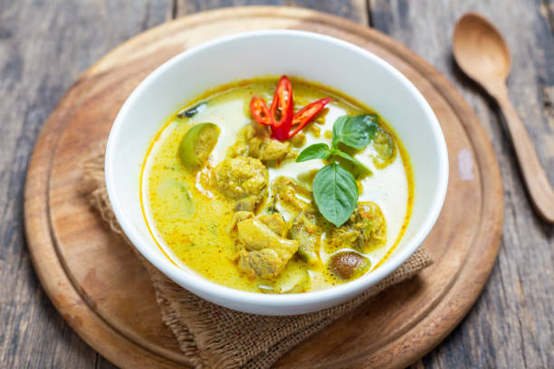 istock Top View Thai food, green curry chicken 1147347762